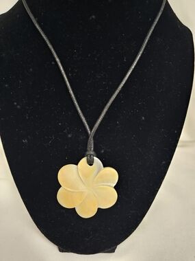 Plumeria Mother Of Pearl Shell Necklace